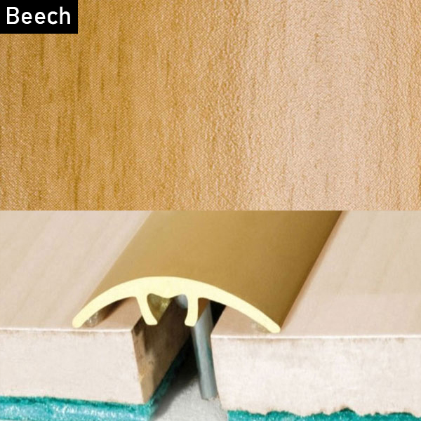 Aluminium Wood Effect Door Threshold for Connecting Wooden, Laminate, Carpet, Vinly Floors