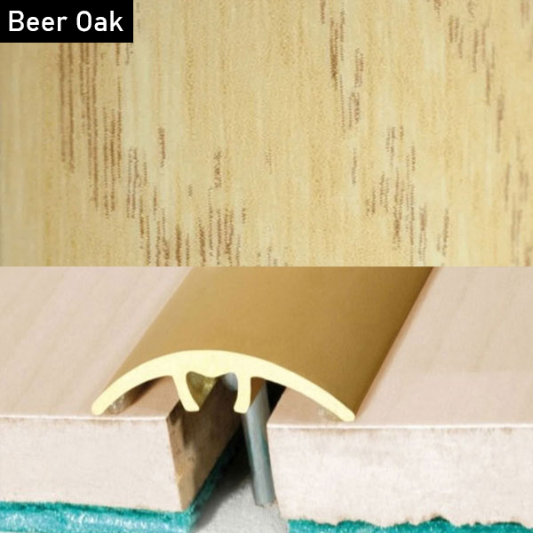 Aluminium Wood Effect Door Threshold for Connecting Wooden, Laminate, Carpet, Vinly Floors
