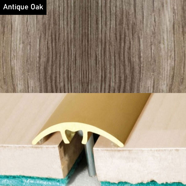 Aluminium Wood Effect Door Threshold for Connecting Wooden, Laminate, Carpet, Vinly Floors