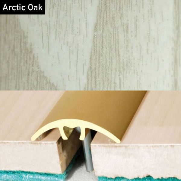 Aluminium Wood Effect Door Threshold for Connecting Wooden, Laminate, Carpet, Vinly Floors