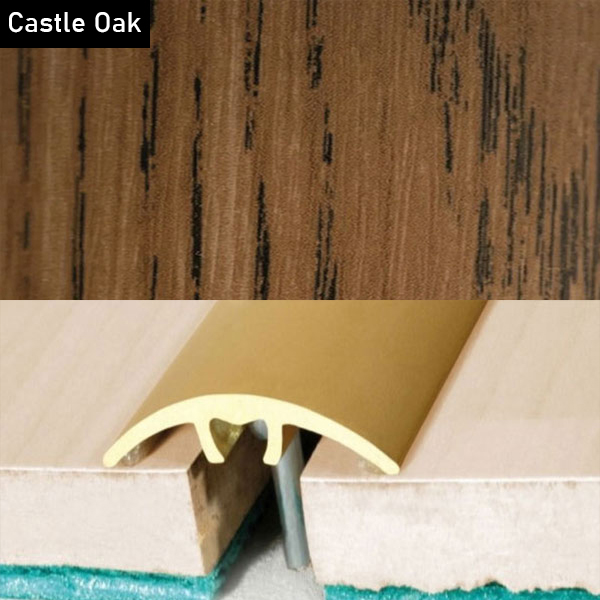 Aluminium Wood Effect Door Threshold for Connecting Wooden, Laminate, Carpet, Vinly Floors