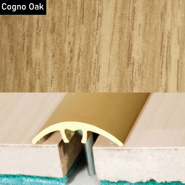 Aluminium Wood Effect Door Threshold for Connecting Wooden, Laminate, Carpet, Vinly Floors