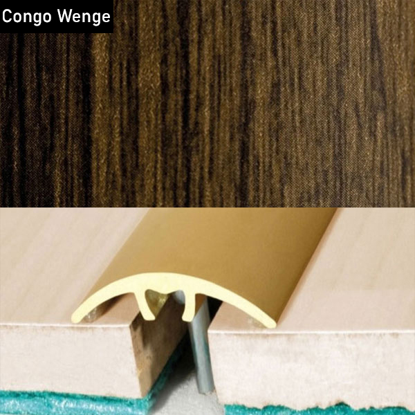Aluminium Wood Effect Door Threshold for Connecting Wooden, Laminate, Carpet, Vinly Floors