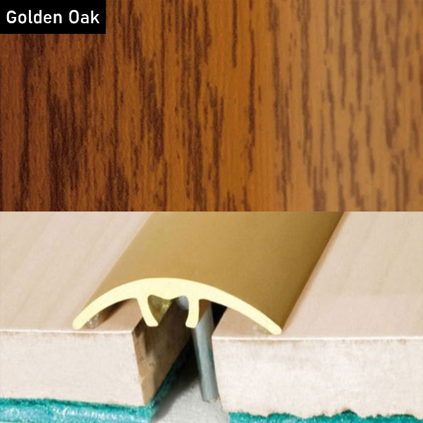 Aluminium Wood Effect Door Threshold for Connecting Wooden, Laminate, Carpet, Vinly Floors