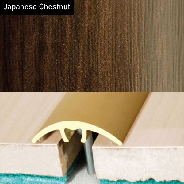 Aluminium Wood Effect Door Threshold for Connecting Wooden, Laminate, Carpet, Vinly Floors