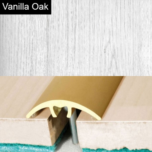 Aluminium Wood Effect Door Threshold for Connecting Wooden, Laminate, Carpet, Vinly Floors