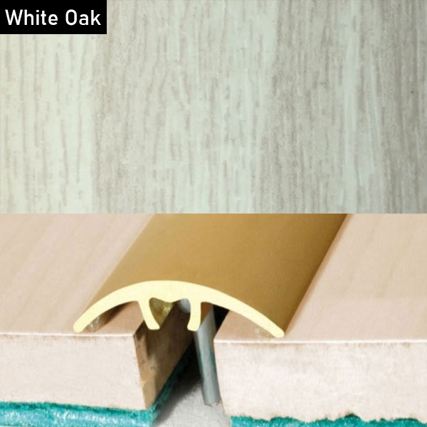 Aluminium Wood Effect Door Threshold for Connecting Wooden, Laminate, Carpet, Vinly Floors