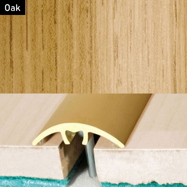 Aluminium Wood Effect Door Threshold for Connecting Wooden, Laminate, Carpet, Vinly Floors