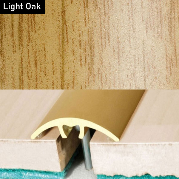 Aluminium Wood Effect Door Threshold for Connecting Wooden, Laminate, Carpet, Vinly Floors