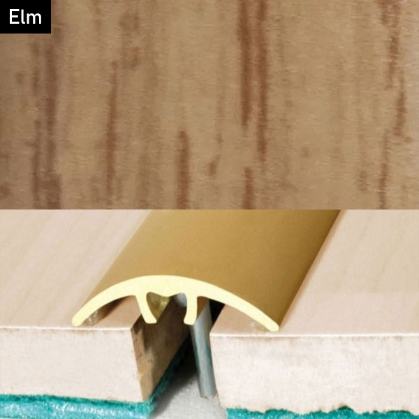 Aluminium Wood Effect Door Threshold for Connecting Wooden, Laminate, Carpet, Vinly Floors