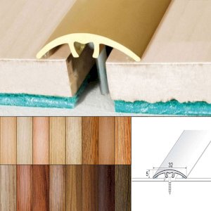 Aluminium Wood Effect Door Threshold for Connecting Wooden, Laminate, Carpet, Vinly Floors