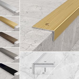 Aluminum Stairs Nosing Ribbed Surface For Stair Treads