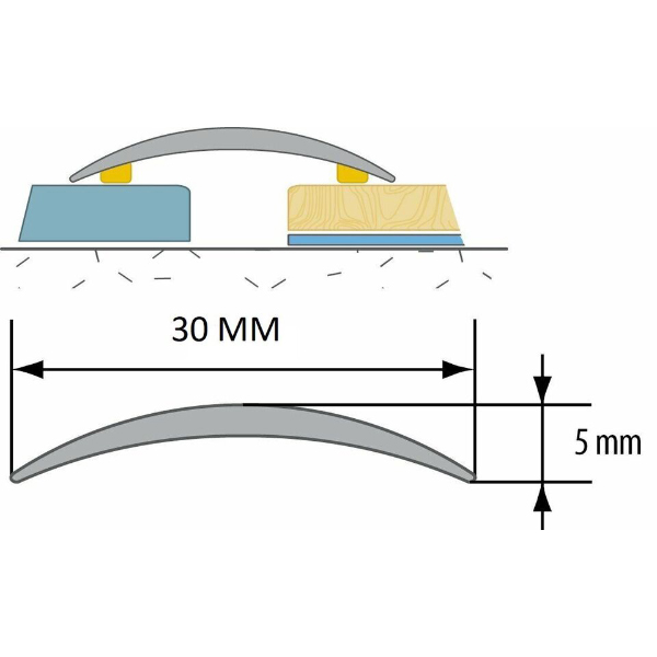 Self-Adhesive Anodized Aluminium Door Edge Trim for Floor Bars and Thresholds