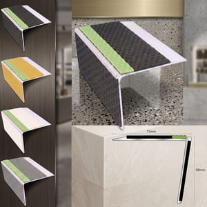 stair edging with non-slip PVC grip strip, ideal for UK homes