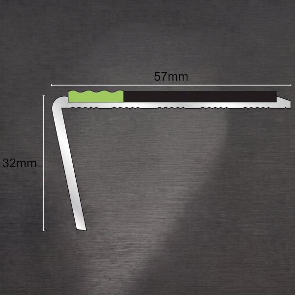 Anti Slip Rakeback Stair Nosing – Aluminium Edge Trim with PVC Insert