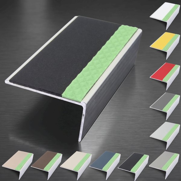 Anti Slip Rakeback Stair Nosing – Aluminium Edge Trim with PVC Insert