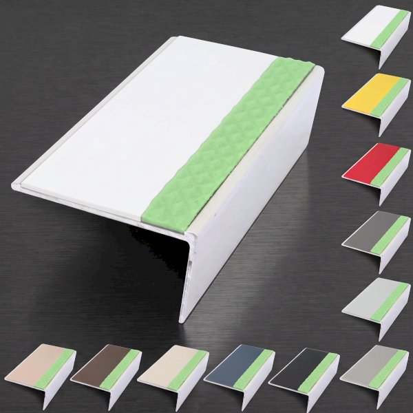 Anti Slip Rakeback Stair Nosing – Aluminium Edge Trim with PVC Insert