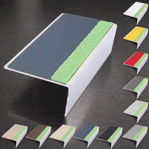 Anti Slip Rakeback Stair Nosing – Aluminium Edge Trim with PVC Insert