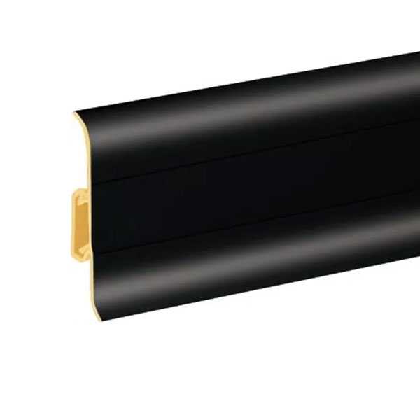 Black Mat PVC Skirting Board & Accessories Cable Cover with Flexible Edges