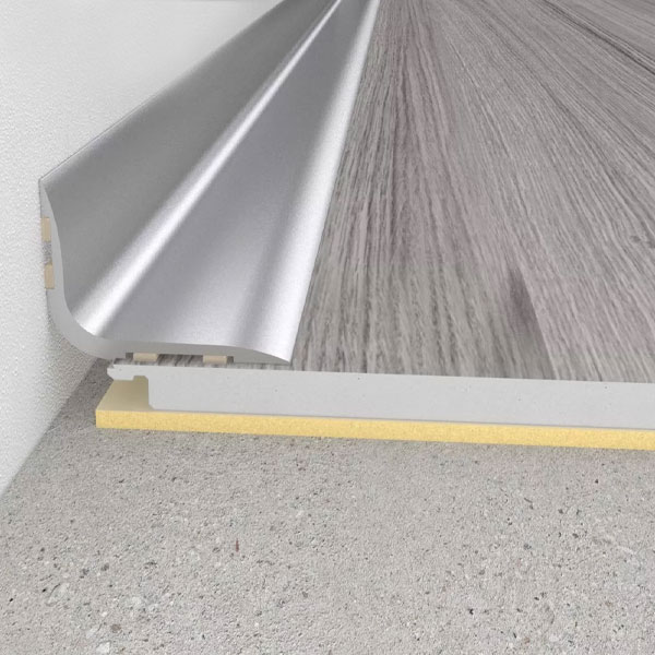 Brushed Aluminium Self-Adhesive 0.93m Long - Skirting Board 