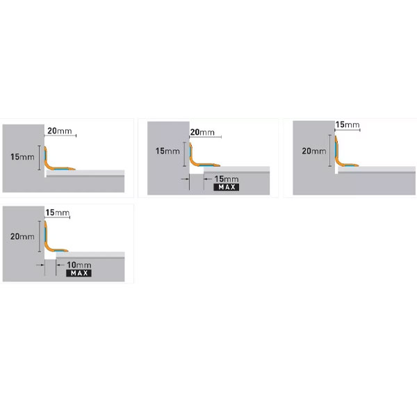 Brushed Aluminium Self-Adhesive 0.93m Long - Skirting Board 