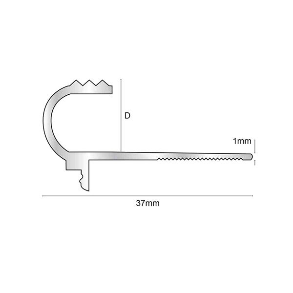 Bullnose Tile-In Stair Nosing for Enhanced Step Installation and Edge Protection