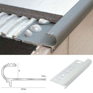 Bullnose Tile-In Stair Nosing for Enhanced Step Installation and Edge Protection