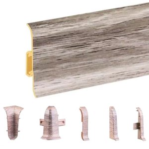 Carballo Oak PVC Skirting Board & Accessories Cable Cover with Flexible Edges