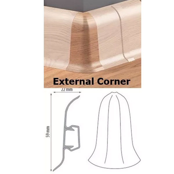 Caucasian Ash Accessories and PVC Skirting Board Flooring Trim 
