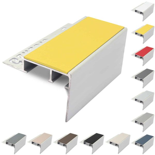 Heavy Duty Aluminium Ceramic Tile-In Stair Nosing For 12.5mm Flooring With PVC Insert