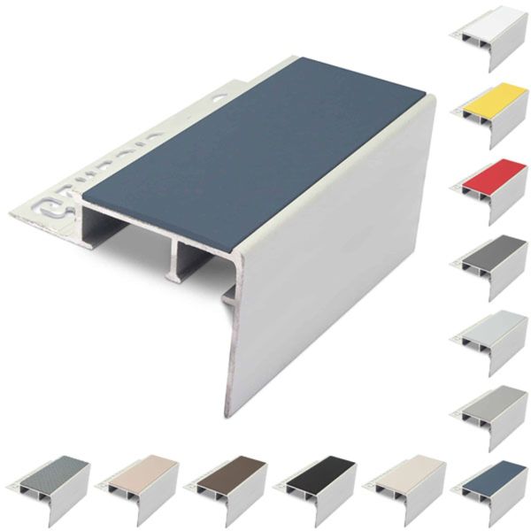 Heavy Duty Aluminium Ceramic Tile-In Stair Nosing For 12.5mm Flooring With PVC Insert