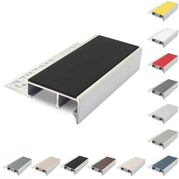 Anti Slip Ceramic Tile-In Stair Nosing For 12.5mm Flooring With PVC Insert