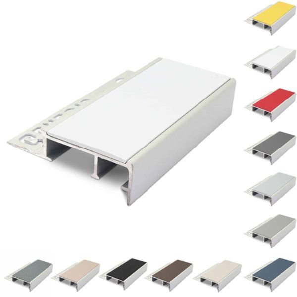 Anti Slip Ceramic Tile-In Stair Nosing For 12.5mm Flooring With PVC Insert