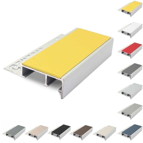 Anti Slip Ceramic Tile-In Stair Nosing For 12.5mm Flooring With PVC Insert