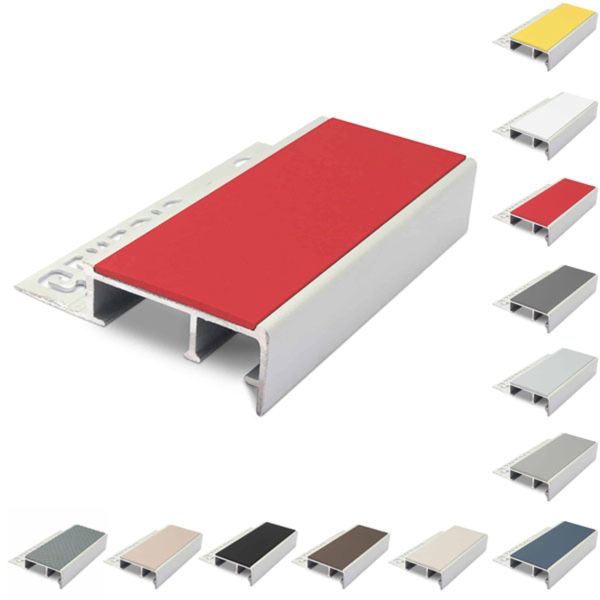 Anti Slip Ceramic Tile-In Stair Nosing For 12.5mm Flooring With PVC Insert