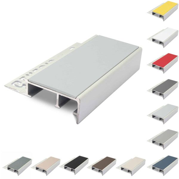 Anti Slip Ceramic Tile-In Stair Nosing For 12.5mm Flooring With PVC Insert