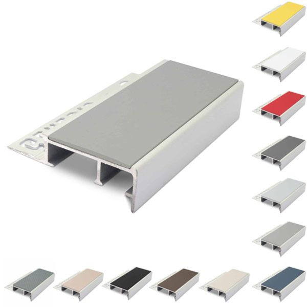 Anti Slip Ceramic Tile-In Stair Nosing For 12.5mm Flooring With PVC Insert