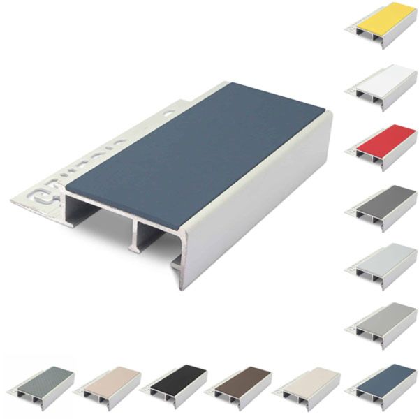 Anti Slip Ceramic Tile-In Stair Nosing For 12.5mm Flooring With PVC Insert