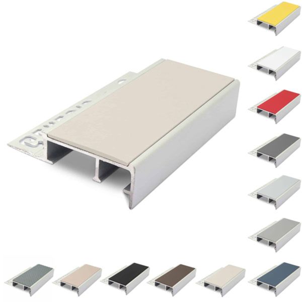 Anti Slip Ceramic Tile-In Stair Nosing For 12.5mm Flooring With PVC Insert