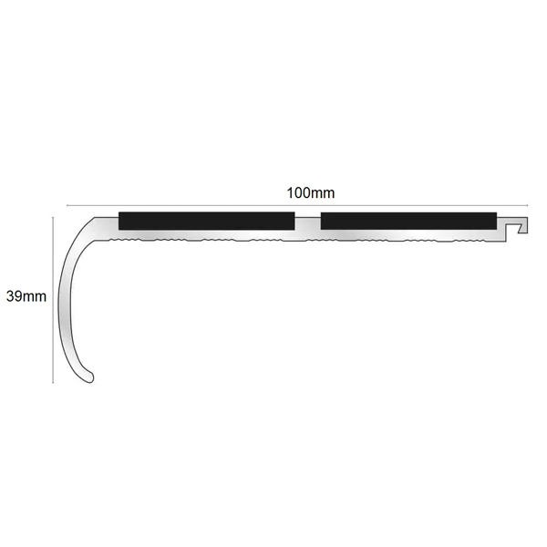 Commercial Bullnose Stair Nosing with PVC Non-Slip Insert
