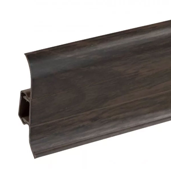 Congo Oak PVC Skirting Board & Accessories Cable Cover with Flexible Edges