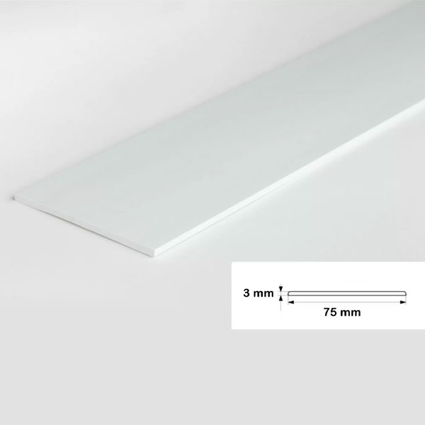 Durable PVC Architrave Cover Flat Bar - 1m Long