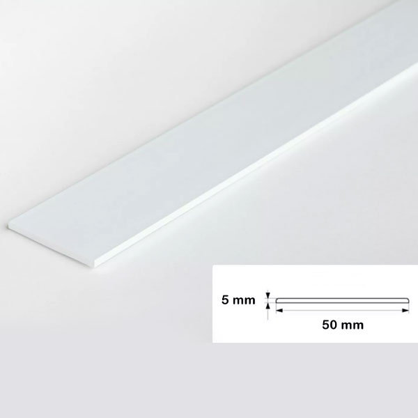 Durable PVC Architrave Cover Flat Bar - 1m Long