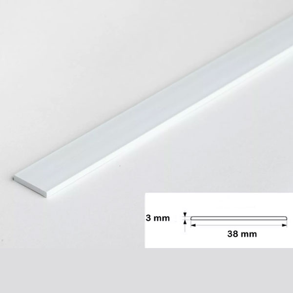 Durable PVC Architrave Cover Flat Bar - 1m Long