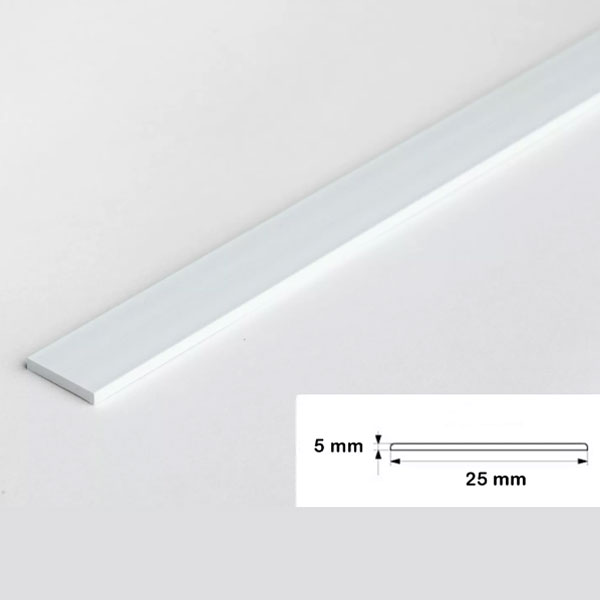 Durable PVC Architrave Cover Flat Bar - 1m Long