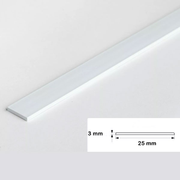 Durable PVC Architrave Cover Flat Bar - 1m Long