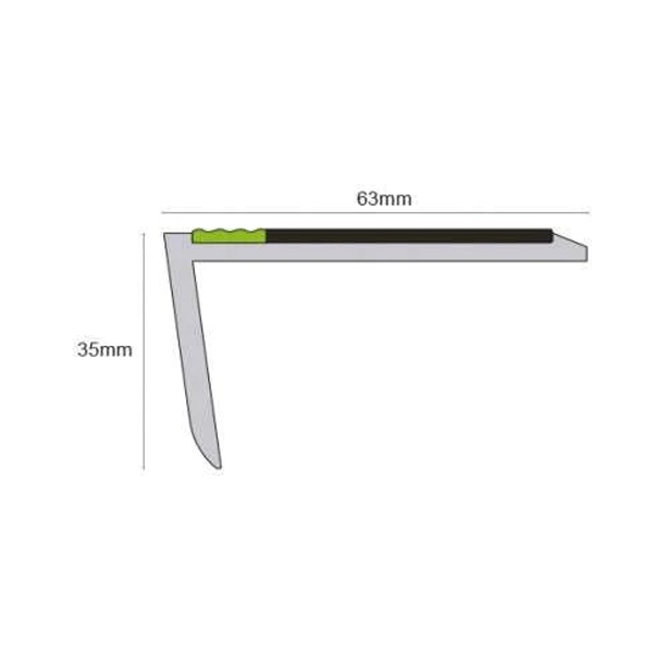 Hard Nose Bullnose PVC Stair Nosing – Non Slip Finish
