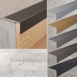 Heavy Duty Aluminum Non Slip Ribbed Stairs Nosing For Stair Treads