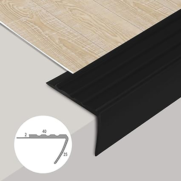  L Shape PVC Stair Nosing Profile Elegant Stair Protection For All Floors