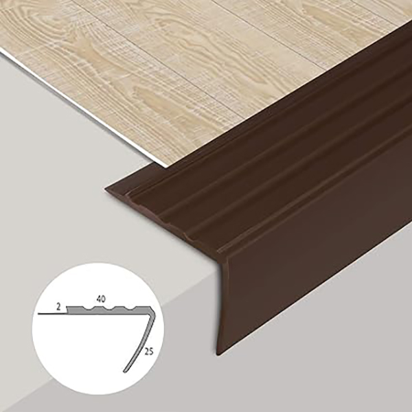  L Shape PVC Stair Nosing Profile Elegant Stair Protection For All Floors